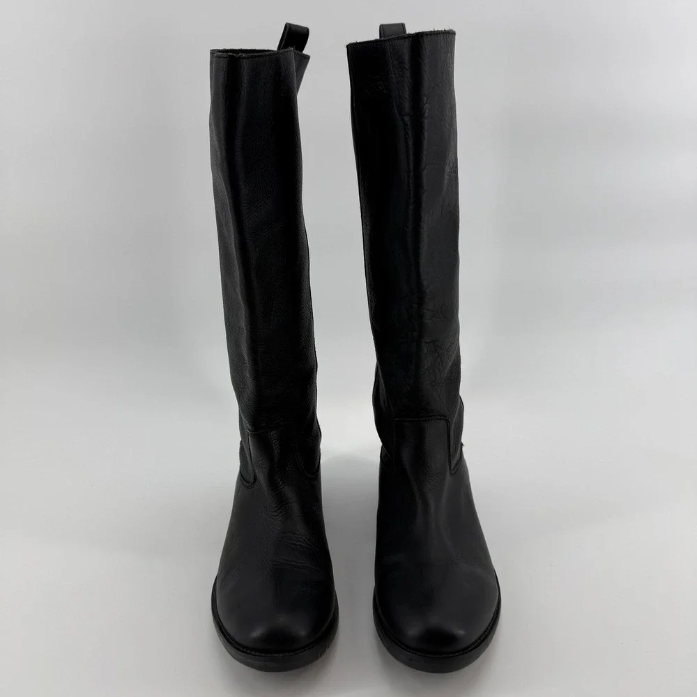 Zigi Soho Layla Boots Black Leather Womens size 8.5 Lavorazione Artigiana